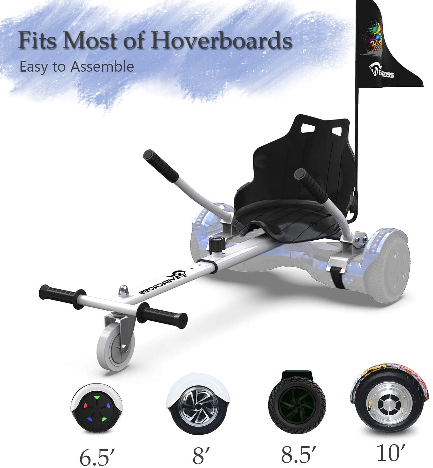 New Gen Hoverboard Accessories with Adjustable Length for 6.5 8 8.5 10 Hoverboard Suitable for Kids & Adults EverCross Hoverboard Seat Attachment Hoverboard Attachments 