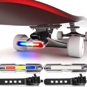4PCS Skateboard LED Leuchten USB Longboard Vorder  und Rückleuchte Outdoor 