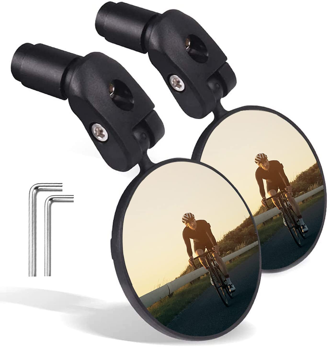 2X Aluminum Bike Mirror Mountain Bicycle Rearview Handlebar End Rear BackView CH